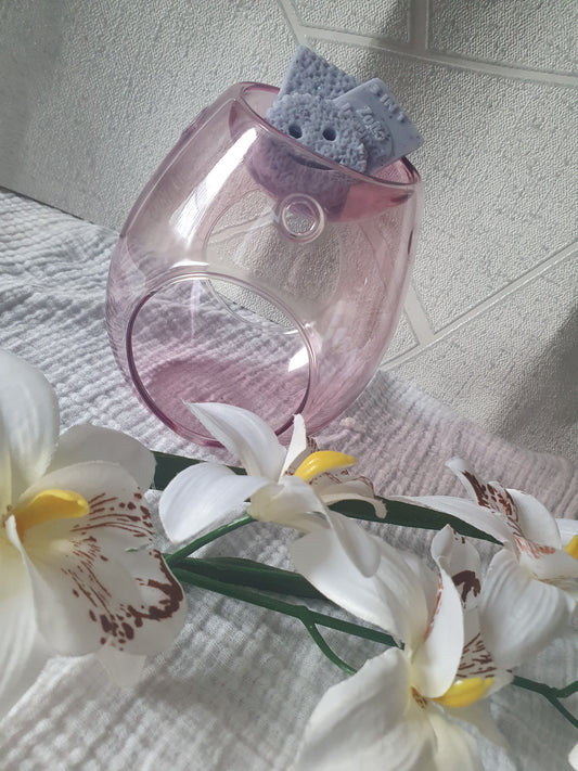 Round Glass Wax Melt Burner - Pink