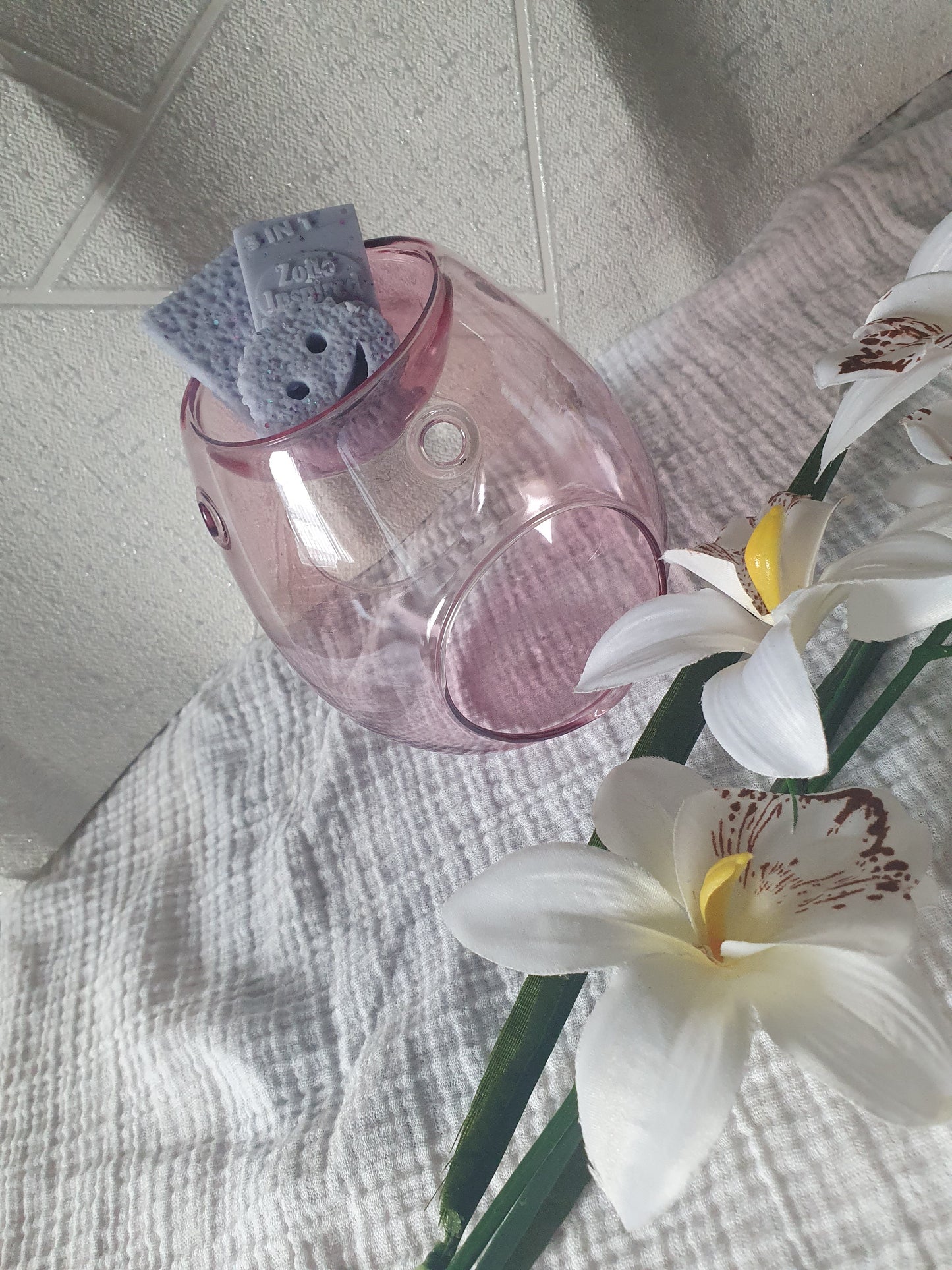 Round Glass Wax Melt Burner - Pink